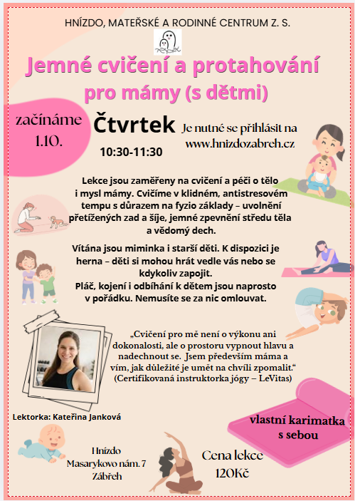 Jemné cvičení a protahování pro mámy s dětmi s Káťou Jankovou